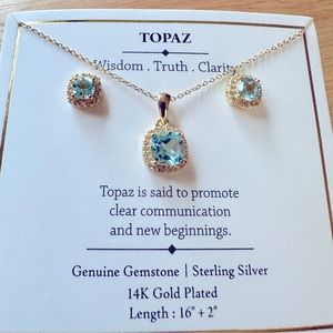 Topaz Necklace and Earrings Set